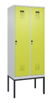 C+P Spind Evolo PLUS 0490307-32 mit Gestell 3 Abt.je 400mm Drehriegel (HxBxT) 2120x1200x815mm 7035/2004