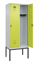 C+P Spind Evolo PLUS 0490307-32 mit Gestell 3 Abt.je 400mm Drehriegel (HxBxT) 2120x1200x815mm 7035/2004