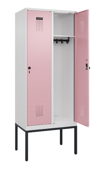 C+P Spind Evolo PLUS 0490307-32 mit Gestell 3 Abt.je 400mm Drehriegel (HxBxT) 2120x1200x815mm 7035/2004