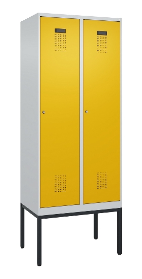 C+P Spind Evolo PLUS 0490307-32 mit Gestell 3 Abt.je 400mm Drehriegel (HxBxT) 2120x1200x815mm 7035/2004