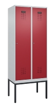 C+P Spind Evolo PLUS 0490307-32 mit Gestell 3 Abt.je 400mm Drehriegel (HxBxT) 2120x1200x815mm 7035/2004