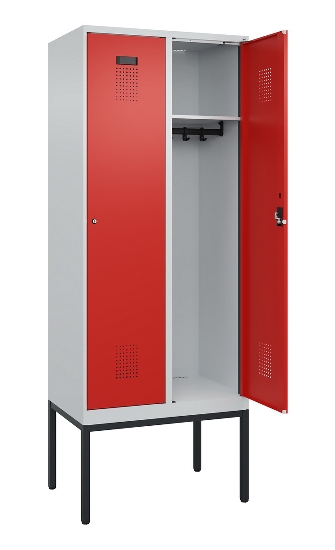 C+P Spind Evolo PLUS 0490307-32 mit Gestell 3 Abt.je 400mm Drehriegel (HxBxT) 2120x1200x815mm 7035/2004