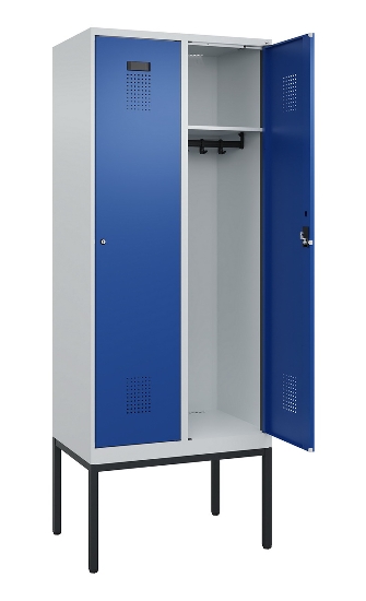 C+P Spind Evolo PLUS 0490307-32 mit Gestell 3 Abt.je 400mm Drehriegel (HxBxT) 2120x1200x815mm 7035/2004