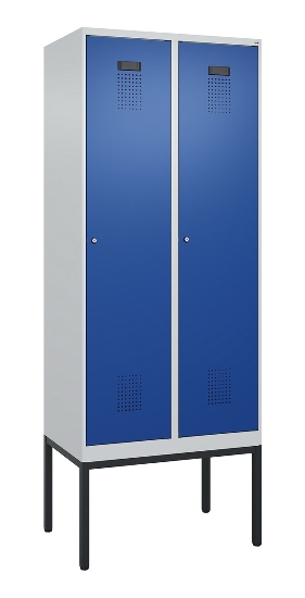 C+P Spind Evolo PLUS 0490307-32 mit Gestell 3 Abt.je 400mm Drehriegel (HxBxT) 2120x1200x815mm 7035/2004