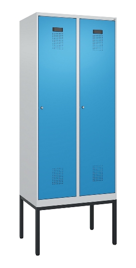 C+P Spind Evolo PLUS 0490307-32 mit Gestell 3 Abt.je 400mm Drehriegel (HxBxT) 2120x1200x815mm 7035/2004