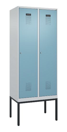 C+P Spind Evolo PLUS 0490307-32 mit Gestell 3 Abt.je 400mm Drehriegel (HxBxT) 2120x1200x815mm 7035/2004