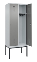 C+P Spind Evolo PLUS 0490307-32 mit Gestell 3 Abt.je 400mm Drehriegel (HxBxT) 2120x1200x815mm 7035/2004
