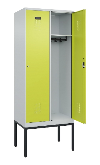 C+P Spind Evolo PLUS 0490307-32 mit Gestell 3 Abt.je 400mm Drehriegel (HxBxT) 2120x1200x815mm 7035/2004