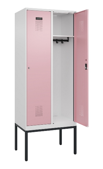 C+P Spind Evolo PLUS 0490307-32 mit Gestell 3 Abt.je 400mm Drehriegel (HxBxT) 2120x1200x815mm 7035/2004