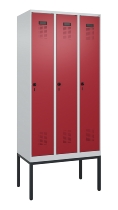 C+P Spind Evolo PLUS 0490307-32 mit Gestell 3 Abt.je 400mm Drehriegel (HxBxT) 2120x1200x815mm 7035/2004