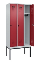C+P Spind Evolo PLUS 0490307-32 mit Gestell 3 Abt.je 400mm Drehriegel (HxBxT) 2120x1200x815mm 7035/2004