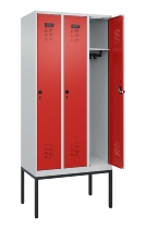 C+P Spind Evolo PLUS 0490307-32 mit Gestell 3 Abt.je 400mm Drehriegel (HxBxT) 2120x1200x815mm 7035/2004