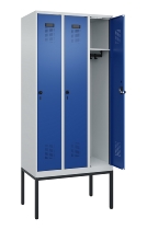 C+P Spind Evolo PLUS 0490307-32 mit Gestell 3 Abt.je 400mm Drehriegel (HxBxT) 2120x1200x815mm 7035/2004