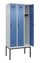 C+P Spind Evolo PLUS 0490307-32 mit Gestell 3 Abt.je 400mm Drehriegel (HxBxT) 2120x1200x815mm 7035/2004