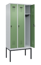 C+P Spind Evolo PLUS 0490307-32 mit Gestell 3 Abt.je 400mm Drehriegel (HxBxT) 2120x1200x815mm 7035/2004