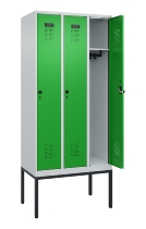 C+P Spind Evolo PLUS 0490307-32 mit Gestell 3 Abt.je 400mm Drehriegel (HxBxT) 2120x1200x815mm 7035/2004