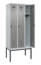 C+P Spind Evolo PLUS 0490307-32 mit Gestell 3 Abt.je 400mm Drehriegel (HxBxT) 2120x1200x815mm 7035/2004