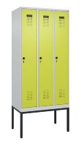C+P Spind Evolo PLUS 0490307-32 mit Gestell 3 Abt.je 400mm Drehriegel (HxBxT) 2120x1200x815mm 7035/2004