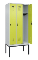 C+P Spind Evolo PLUS 0490307-32 mit Gestell 3 Abt.je 400mm Drehriegel (HxBxT) 2120x1200x815mm 7035/2004