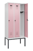 C+P Spind Evolo PLUS 0490307-32 mit Gestell 3 Abt.je 400mm Drehriegel (HxBxT) 2120x1200x815mm 7035/2004