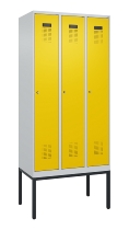 C+P Spind Evolo PLUS 0490307-32 mit Gestell 3 Abt.je 400mm Drehriegel (HxBxT) 2120x1200x815mm 7035/2004