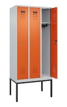 C+P Spind Evolo PLUS 0490307-32 mit Gestell 3 Abt.je 400mm Drehriegel (HxBxT) 2120x1200x815mm 7035/2004