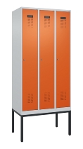 C+P Spind Evolo PLUS 0490307-32 mit Gestell 3 Abt.je 400mm Drehriegel (HxBxT) 2120x1200x815mm 7035/2004