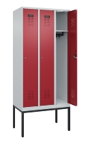 C+P Spind Evolo PLUS 0490307-32 mit Gestell 3 Abt.je 400mm Drehriegel (HxBxT) 2120x1200x815mm 7035/2004