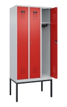 C+P Spind Evolo PLUS 0490307-32 mit Gestell 3 Abt.je 400mm Drehriegel (HxBxT) 2120x1200x815mm 7035/2004
