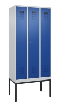 C+P Spind Evolo PLUS 0490307-32 mit Gestell 3 Abt.je 400mm Drehriegel (HxBxT) 2120x1200x815mm 7035/2004