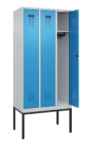 C+P Spind Evolo PLUS 0490307-32 mit Gestell 3 Abt.je 400mm Drehriegel (HxBxT) 2120x1200x815mm 7035/2004