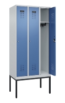 C+P Spind Evolo PLUS 0490307-32 mit Gestell 3 Abt.je 400mm Drehriegel (HxBxT) 2120x1200x815mm 7035/2004