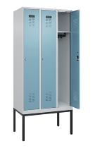 C+P Spind Evolo PLUS 0490307-32 mit Gestell 3 Abt.je 400mm Drehriegel (HxBxT) 2120x1200x815mm 7035/2004