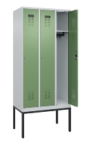 C+P Spind Evolo PLUS 0490307-32 mit Gestell 3 Abt.je 400mm Drehriegel (HxBxT) 2120x1200x815mm 7035/2004