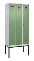 C+P Spind Evolo PLUS 0490307-32 mit Gestell 3 Abt.je 400mm Drehriegel (HxBxT) 2120x1200x815mm 7035/2004
