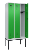 C+P Spind Evolo PLUS 0490307-32 mit Gestell 3 Abt.je 400mm Drehriegel (HxBxT) 2120x1200x815mm 7035/2004