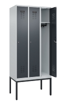 C+P Spind Evolo PLUS 0490307-32 mit Gestell 3 Abt.je 400mm Drehriegel (HxBxT) 2120x1200x815mm 7035/2004