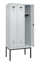 C+P Spind Evolo PLUS 0490307-32 mit Gestell 3 Abt.je 400mm Drehriegel (HxBxT) 2120x1200x815mm 7035/2004