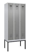 C+P Spind Evolo PLUS 0490307-32 mit Gestell 3 Abt.je 400mm Drehriegel (HxBxT) 2120x1200x815mm 7035/2004