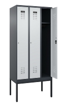 C+P Spind Evolo PLUS 0490307-32 mit Gestell 3 Abt.je 400mm Drehriegel (HxBxT) 2120x1200x815mm 7035/2004