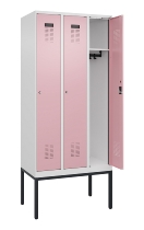 C+P Spind Evolo PLUS 0490307-32 mit Gestell 3 Abt.je 400mm Drehriegel (HxBxT) 2120x1200x815mm 7035/2004