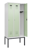 C+P Spind Evolo PLUS 0490307-32 mit Gestell 3 Abt.je 400mm Drehriegel (HxBxT) 2120x1200x815mm 7035/2004