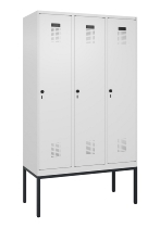 C+P Spind Evolo PLUS 0490307-32 mit Gestell 3 Abt.je 400mm Drehriegel (HxBxT) 2120x1200x815mm 7035/2004