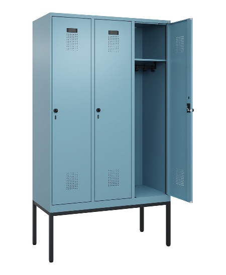 C+P Spind Evolo PLUS 0490307-40 mit Gestell 4 Abt.je 300mm Drehriegel (HxBxT) 2120x1200x815mm 0010/0010