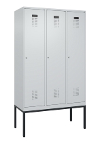 C+P Spind Evolo PLUS 0490307-32 mit Gestell 3 Abt.je 400mm Drehriegel (HxBxT) 2120x1200x815mm 7035/2004