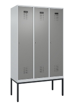 C+P Spind Evolo PLUS 0490307-32 mit Gestell 3 Abt.je 400mm Drehriegel (HxBxT) 2120x1200x815mm 7035/2004