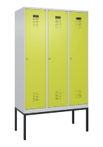 C+P Spind Evolo PLUS 0490307-32 mit Gestell 3 Abt.je 400mm Drehriegel (HxBxT) 2120x1200x815mm 7035/2004
