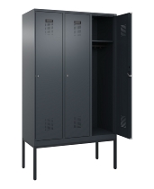 C+P Spind Evolo PLUS 0490307-32 mit Gestell 3 Abt.je 400mm Drehriegel (HxBxT) 2120x1200x815mm 7035/2004