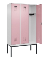 C+P Spind Evolo PLUS 0490307-32 mit Gestell 3 Abt.je 400mm Drehriegel (HxBxT) 2120x1200x815mm 7035/2004