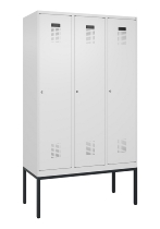 C+P Spind Evolo PLUS 0490307-32 mit Gestell 3 Abt.je 400mm Drehriegel (HxBxT) 2120x1200x815mm 7035/2004